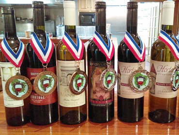 6 bottles with awards